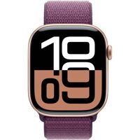 Apple Watch Series 10 GPS 42mm Rose Gold Aluminum Case with Plum Sport Loop