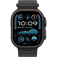 Apple Watch Ultra 2024 Cellular 49mm Titanium Case Black with Ocean Band Black (One Size)