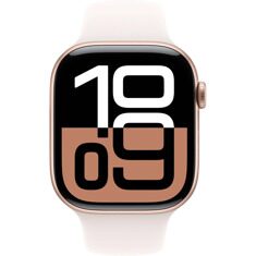 Apple Watch Series 10 GPS 42mm Rose Gold Aluminum Case, Light Blush Sport Band